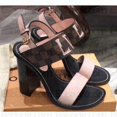 Louis Vuitton Heel 10cm Passenger Sandals Light Pink 2020