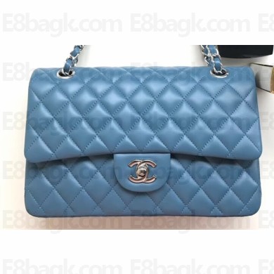 Chanel Lambskin Medium Classic Flap Bag A1112 Denim Blue