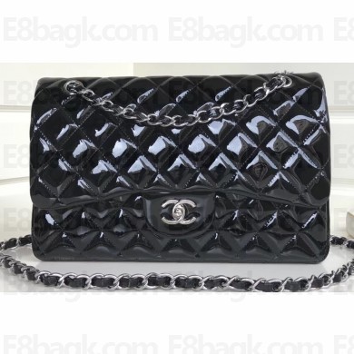 Chanel Patent Leather Jumbo Classic Flap Bag A1113 Black