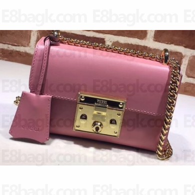 Gucci Padlock Small Shoulder Bag 409487 Leather Pink