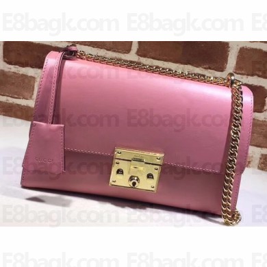 Gucci Padlock Medium Shoulder Bag 409486 Leather Pink