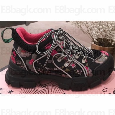 Gucci Flashtrek Sneakers Black/Flower 2020