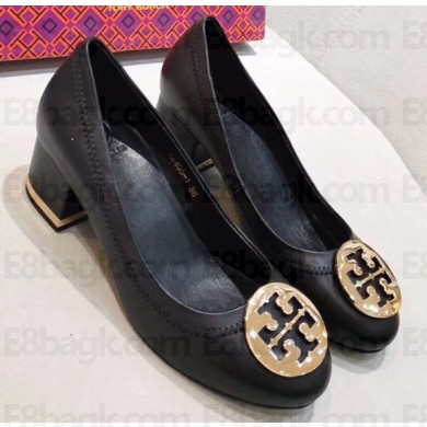 Tory Burch Heel 5cm Minnie Pumps Black/Gold