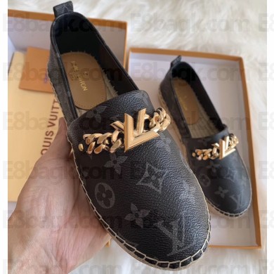 Louis Vuitton Monogram Chain LV Twist Espadrilles Black 2020