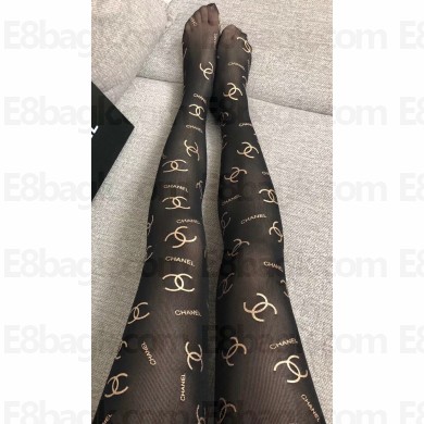 Chanel Logo Pantyhose Tights 02