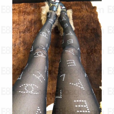Chanel Logo Pantyhose Tights 05