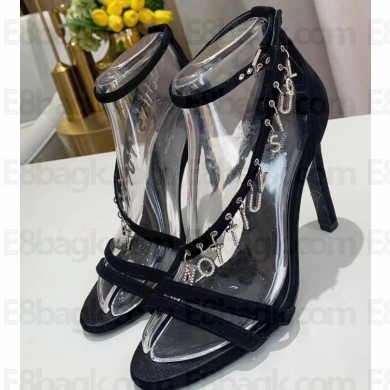 Louis Vuitton Heel 10cm Melody Sandals Suede Black 2020