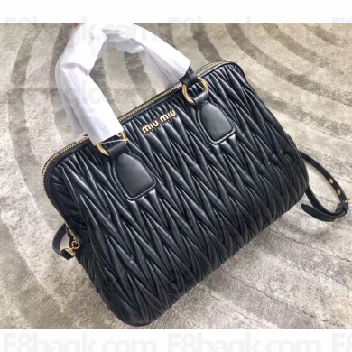 Miu Miu Matelasse Leather Bauletto Top Handle Bag RL0061 Black