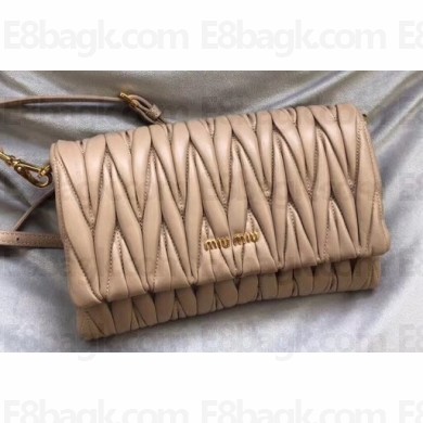 Miu Miu Matelassé Leather Mini Bag 5BH080 Nude