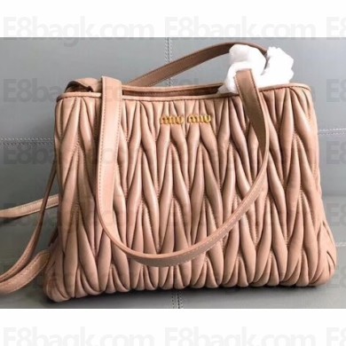 Miu Miu Matelassé Leather Shoulder Bag 5BG103 Nude