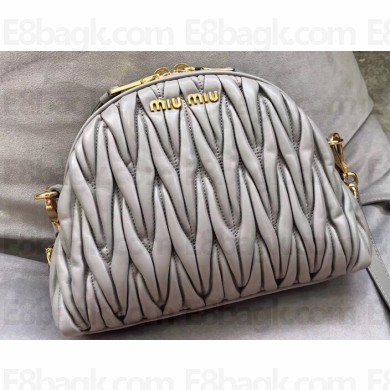 Miu Miu Matelassé Leather Shoulder Bag 5BH092 Gray