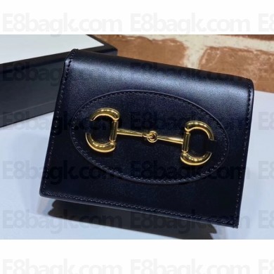 Gucci 1955 Horsebit Card Case Wallet 621887 Leather Black 2020