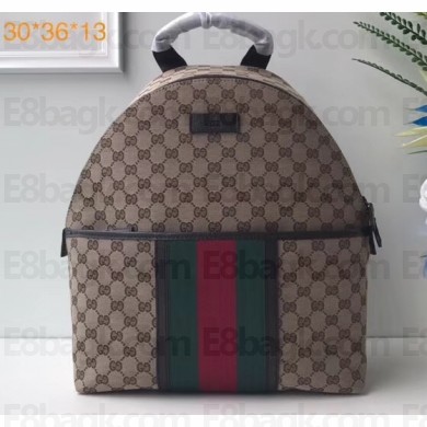 Gucci GG Canvas Web Backpack Bag 190278 Beige