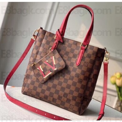 Louis Vuitton Damier Ebene Canvas Belmont PM Bag Cherry Berry 2020