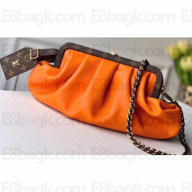 Louis Vuitton Boursicot EW Pouch Bag M45229 Leather Orange/Green 2020