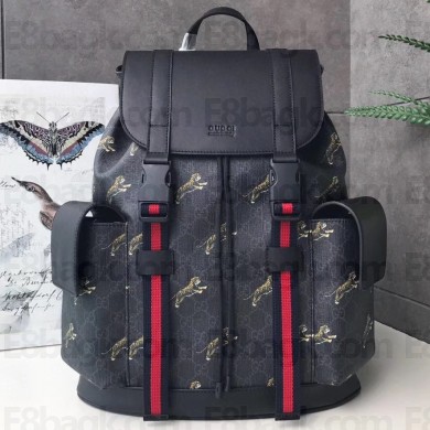 Gucci GG Black Backpack Bag 495563 Tiger Print