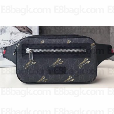 Gucci GG Black Belt Bag 474293 Tiger Print