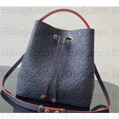 Louis Vuitton Monogram Empreinte NéoNoé MM Bucket Bag M45306 Marine Rouge 2020