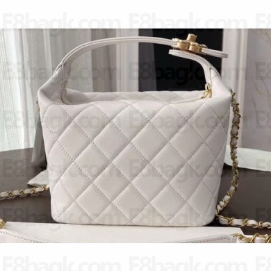 Chanel Quilted Large Hobo Clutch Bag AS1747 White 2020