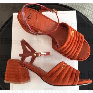Fendi Promenade Slingbacks Sandals Suede Brown with Wide Topstitched Band 2020