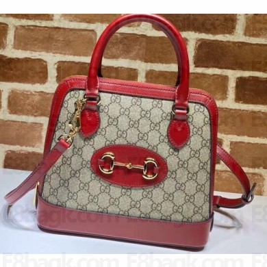 Gucci 1955 Horsebit Small Top Handle Bag 621220 GG Canvas Red 2020