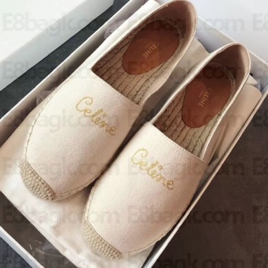 Celine Taillat Flat Espadrilles in Canvas White 2020