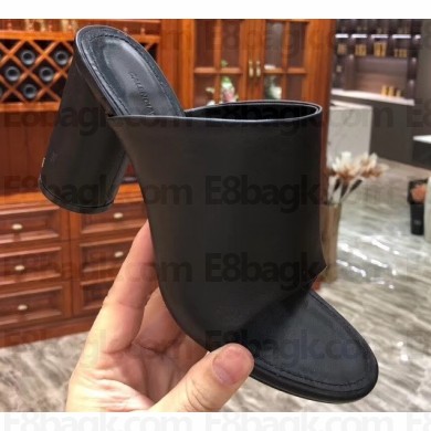 Balenciaga Heel 8cm Oval Mules Pumps Black/Back Logo 2020