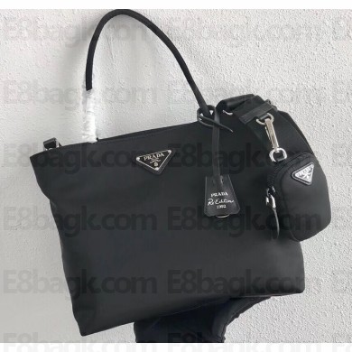 Prada Tesuto Shopping Tote Bag 1BG320 Black 2020