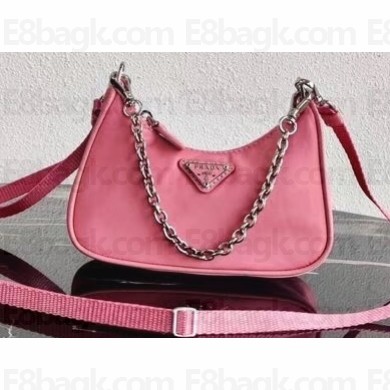 Prada Re-Edition Nylon Mini Shoulder Bag 1TT122 Pink 2020