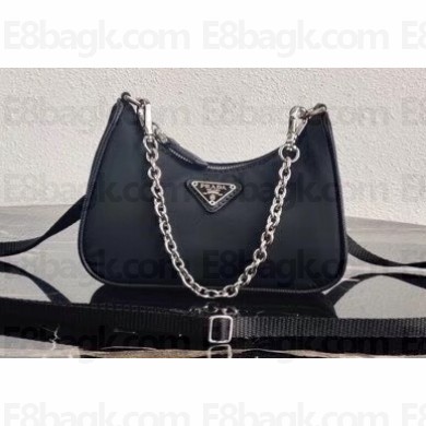 Prada Re-Edition Nylon Mini Shoulder Bag 1TT122 Black 2020