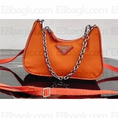 Prada Re-Edition Nylon Mini Shoulder Bag 1TT122 Orange 2020