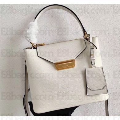 Prada Saffiano Leather Tote Bag 1BN012 White 2020