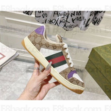 Gucci Women's Screener GG trainer canvas beige 2024