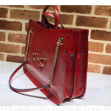 Gucci 1955 Horsebit Medium Tote Bag 621144 Leather Red 2020