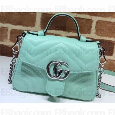 Gucci Leather GG Marmont Mini Top Handle Bag 547260/583571 Pastel Green 2020