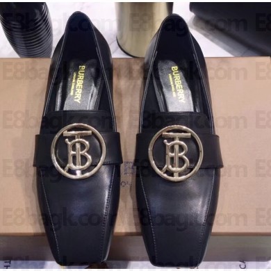 Burberry Monogram Motif Leather Loafers Black 2020