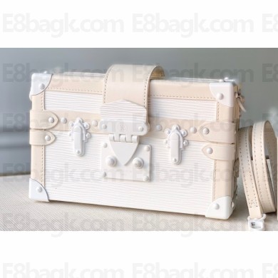 Louis Vuitton Petite Malle Bag EPI Leather White 2020