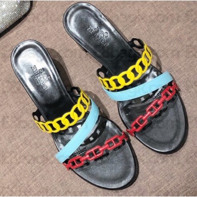 Hermes Heel 5cm Ajaccio Sandals Multicolor 2020