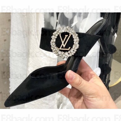 Louis Vuitton Heel 4.5cm Madeleine Mules Suede Black 2020