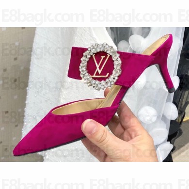 Louis Vuitton Heel 4.5cm Madeleine Mules Suede Fuchsia 2020