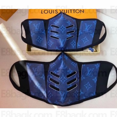 Louis Vuitton Face Mask Monogram Blue 2020