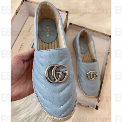 Gucci GG Matelassé Espadrilles Pastel Blue 2020