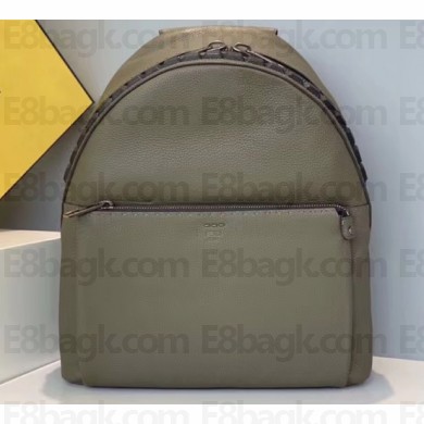 Fendi Calfskin Studs Backpack Bag Army Green 2020