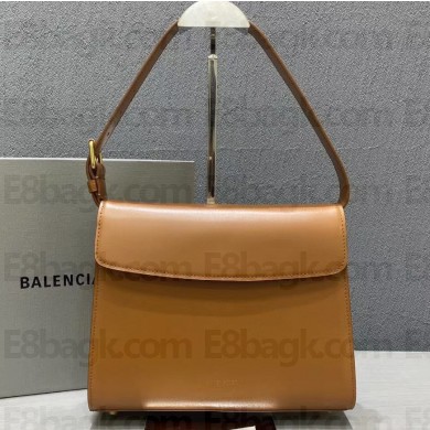 Balenciaga Ghost Medium Shoulder Bag Smooth Calfskin Brown 2020