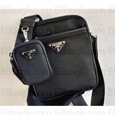 Prada Nylon Bandoleer Cross-Body Bag 2VH112 Black 2020