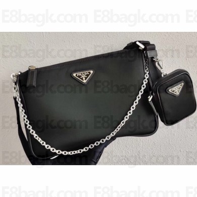 Prada Nylon Cross-Body Bag 2VH113 Black 2020