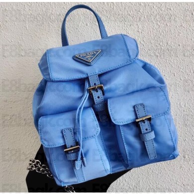 Prada Nylon Mini Backpack Bag 1BH029 Blue 2020