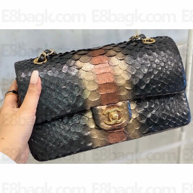 Chanel Python Classic Flap Medium Bag A1112 27