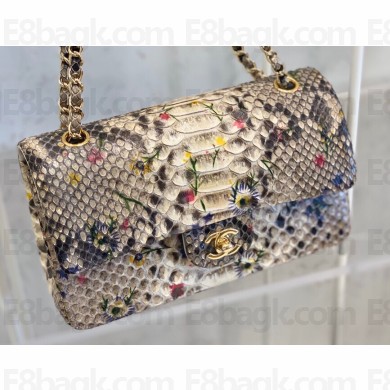 Chanel Python Classic Flap Medium Bag A1112 15
