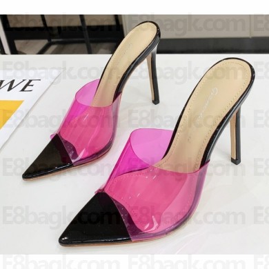 Gianvito Rossi Heel 10.5cm PVC Elle Mules Fuchsia/Black 2020